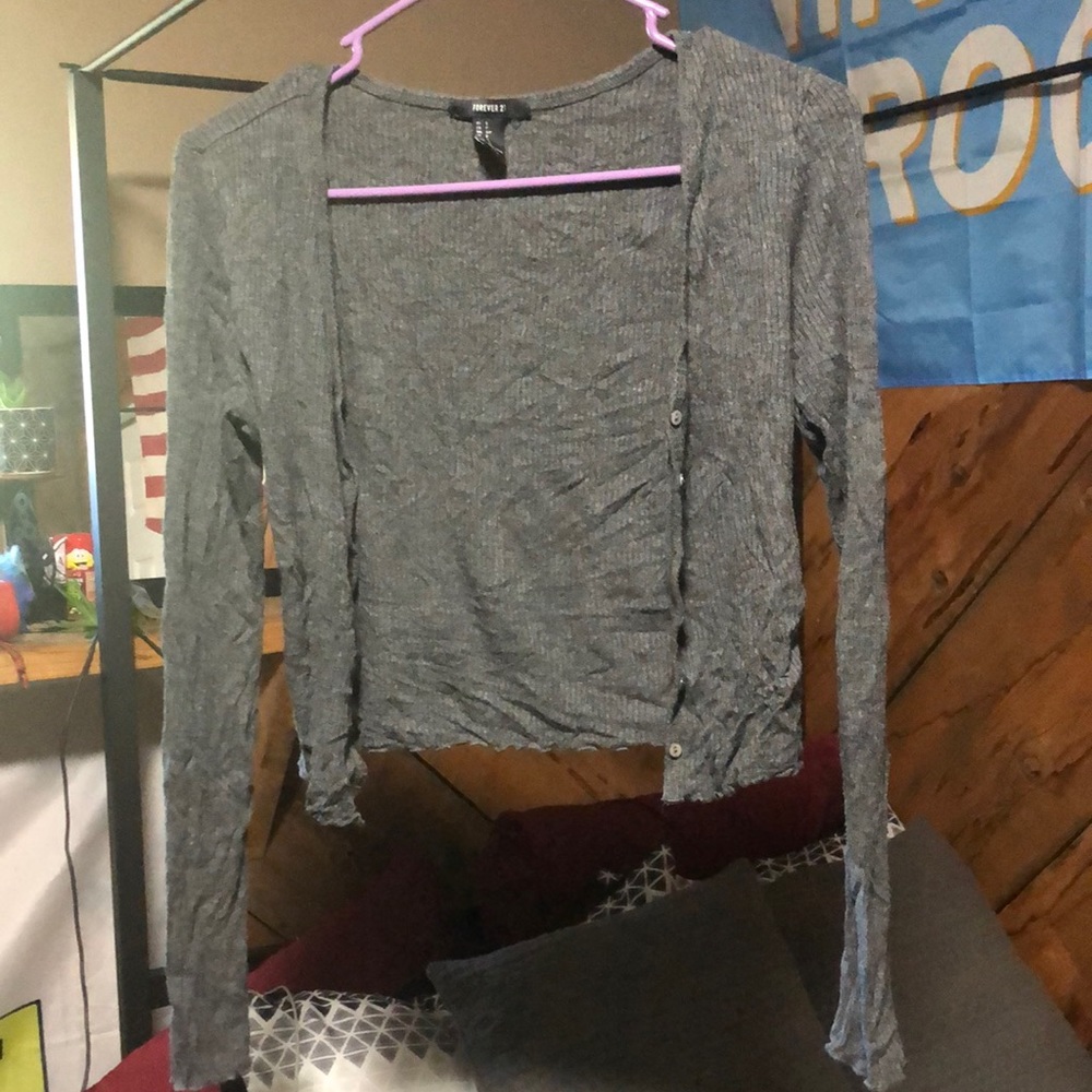 Forever 21 small grey cover up super thin worn 1 time size small